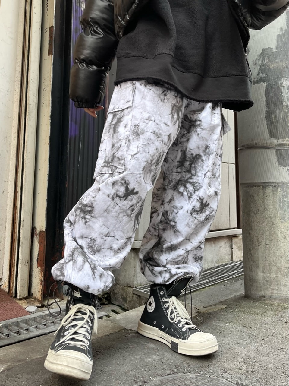 受注制【Never mind the XU】tie-dye cargo pants (2color)