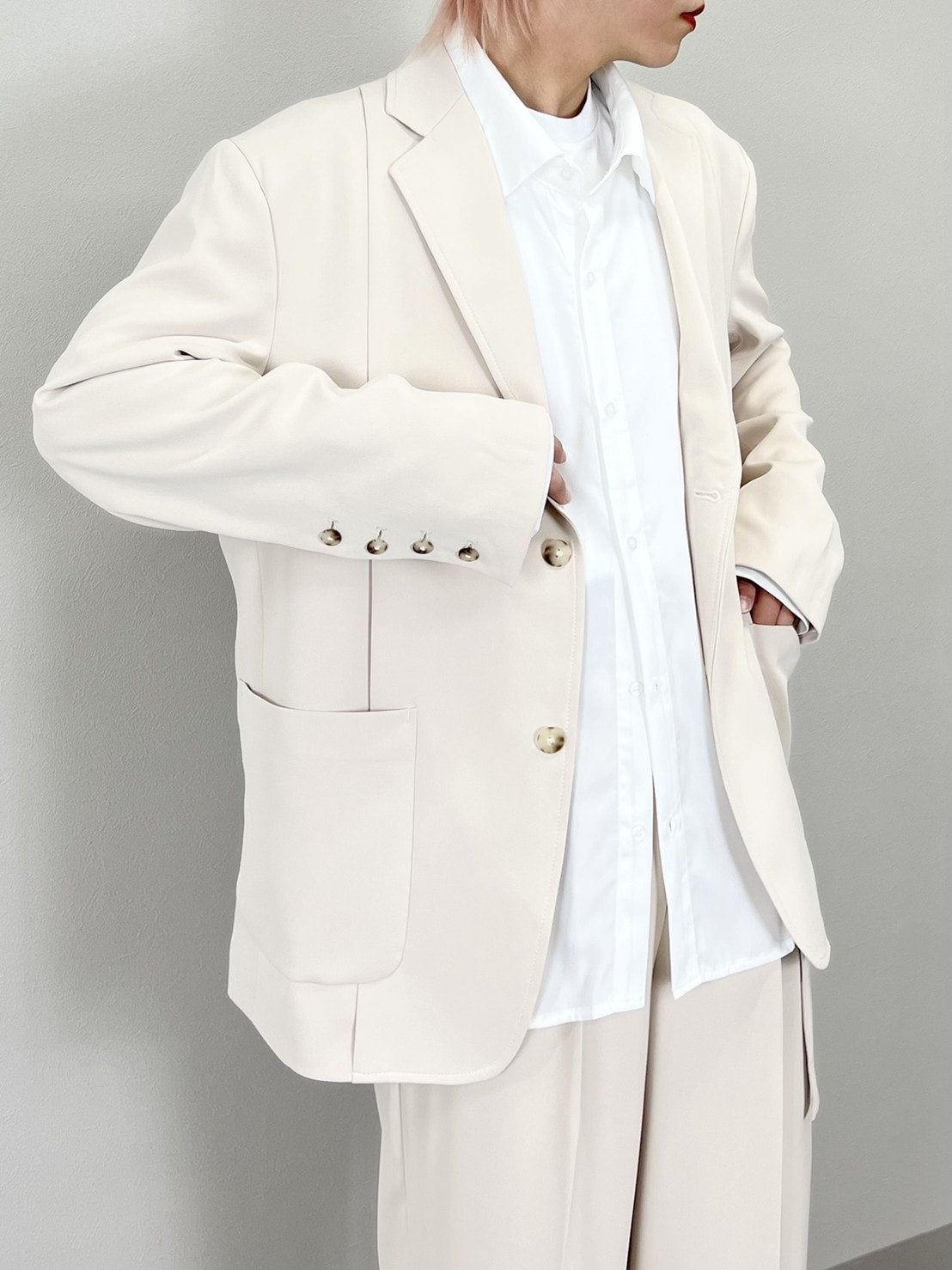 受注制【Chikashitsu +】set up design jacket (2color)