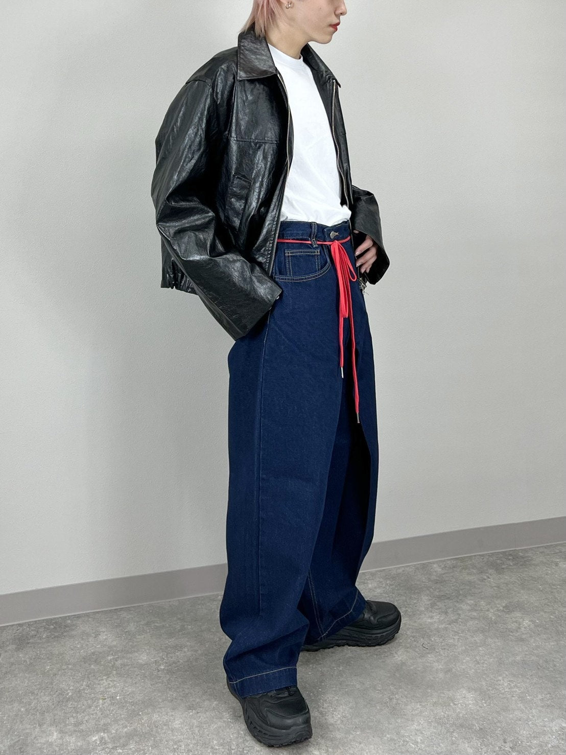 受注制【Chikashitsu +】leather short blouson