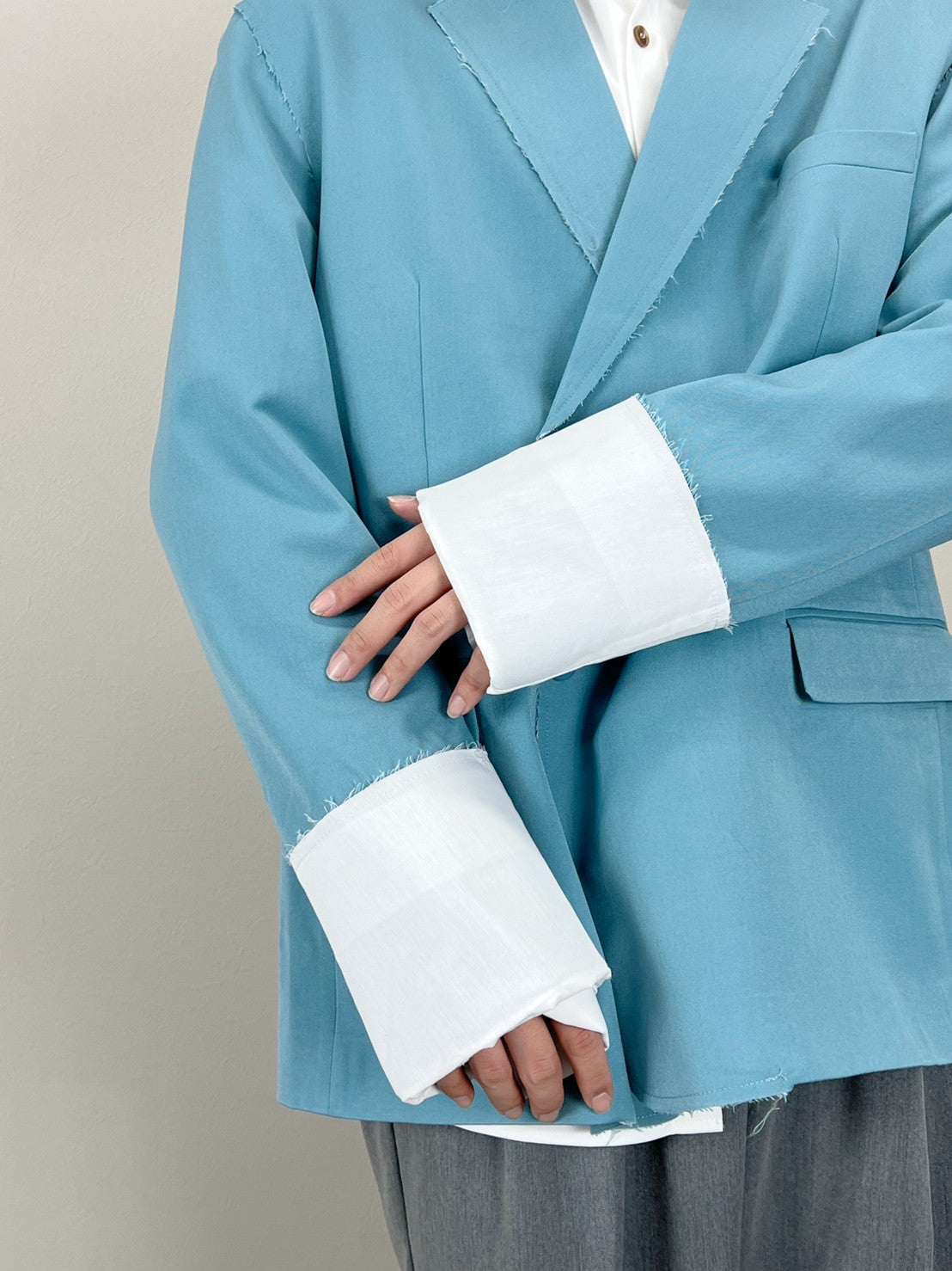 受注制【Chikashitsu +】bi-color double jacket (2color)