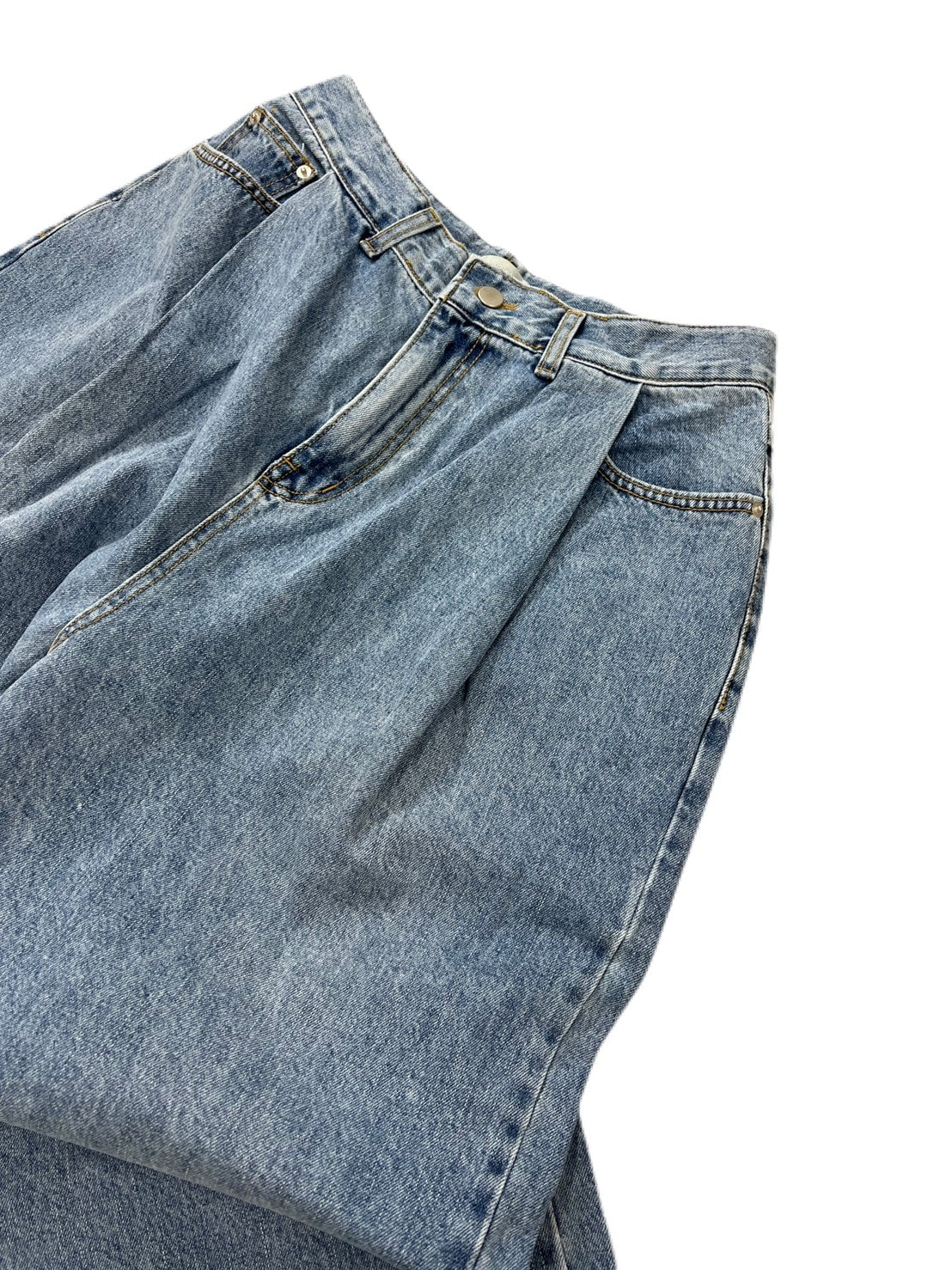 【Chikashitsu +】wide tuck denim pants (2color)