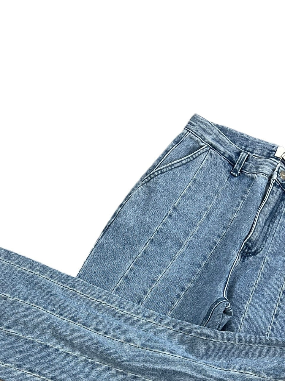 受注制【Chikashitsu +】stitch design denim pants (2color)