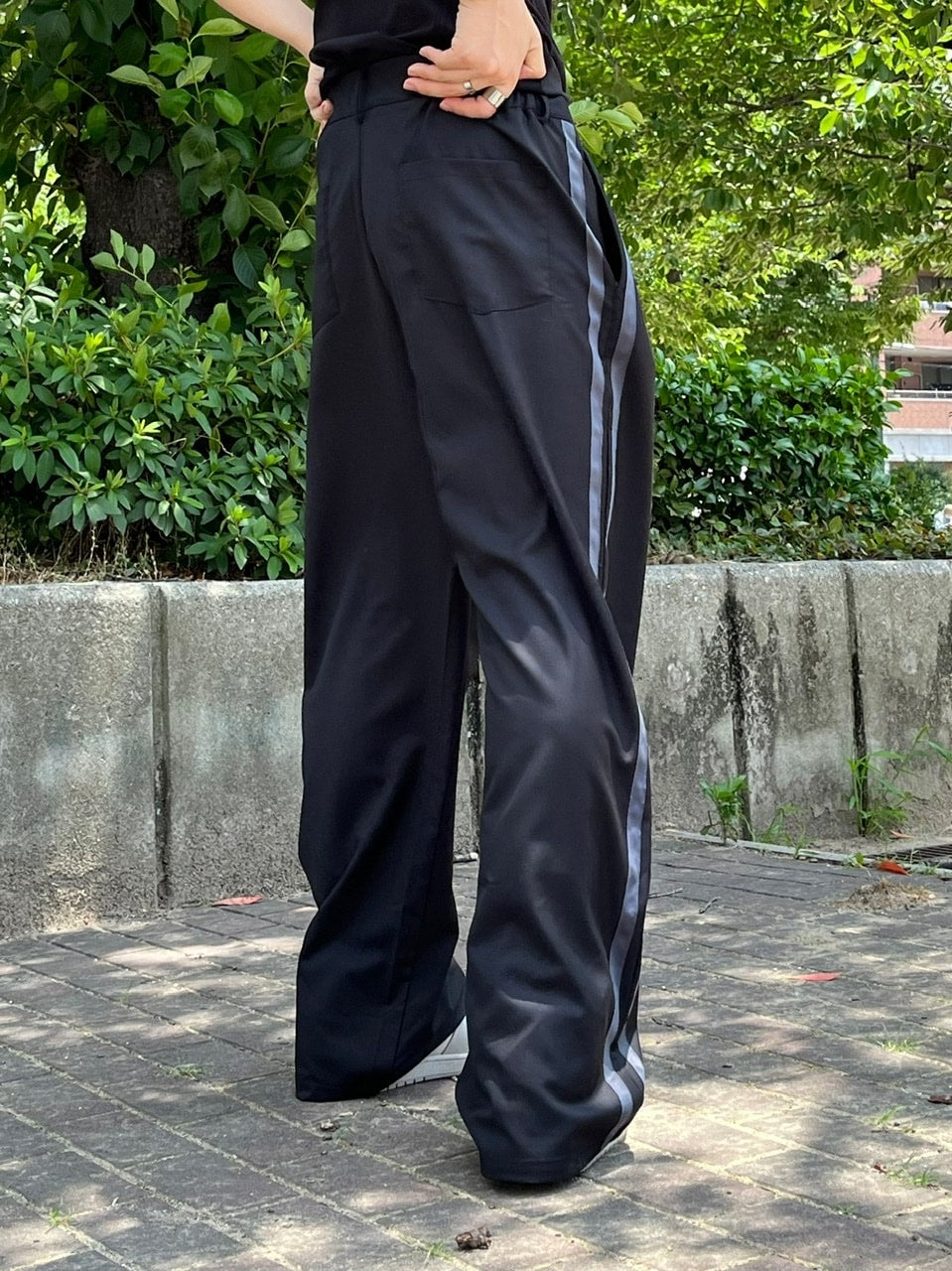 受注制【Chikashitsu +】side line slacks (3color)