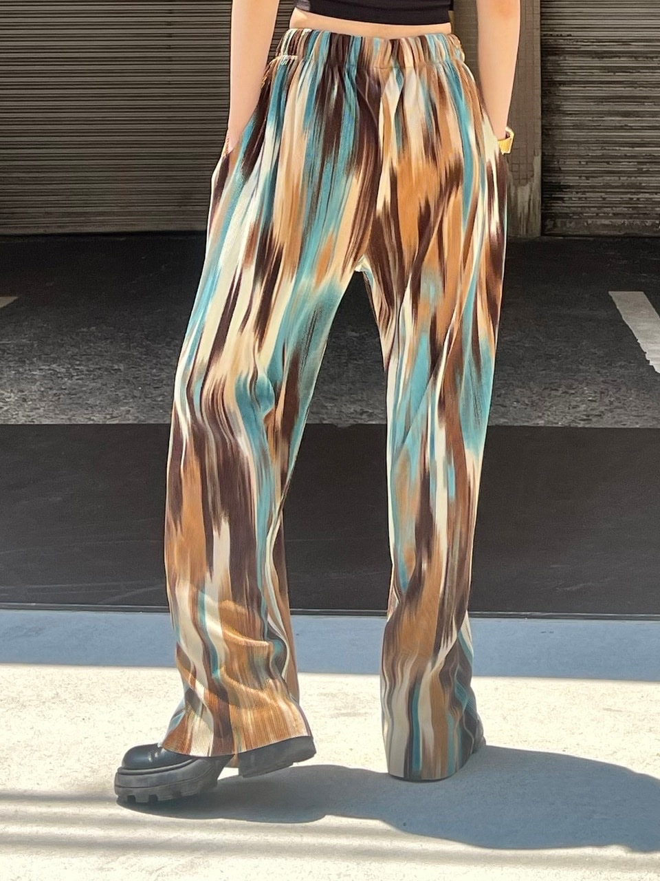 受注制【Chikashitsu +】mixed summer pleats pants (2color)