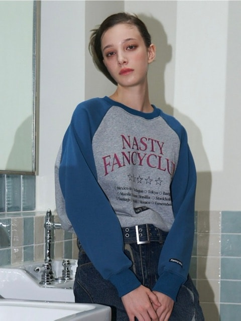 【FANCY CLUB】HELLO WORLD CROP SWEATSHIRT