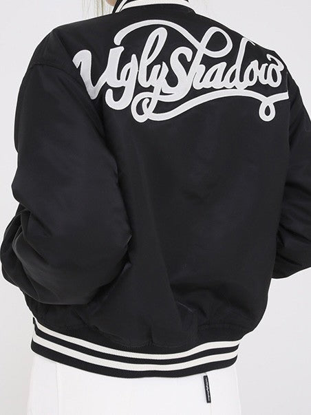 【Ugly shadow】BASEBALL JUMPER / 【アグリーシャドウ】ベースボールロゴプリント長袖ジャンパー