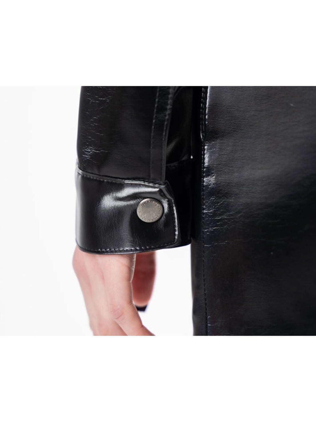 【runningHIGH】ENAMEL LEATHER CROP JACKET