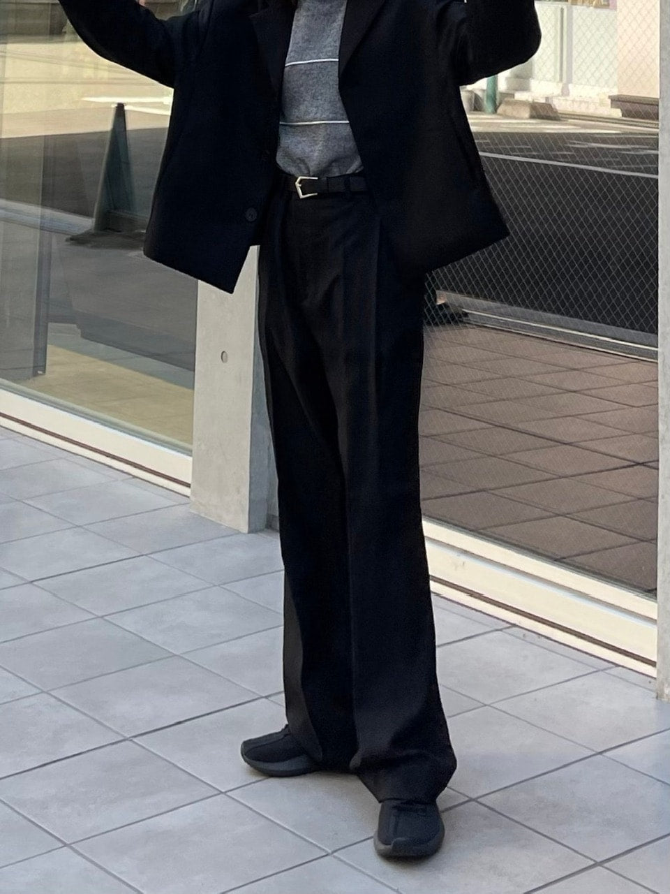 受注制【Chikashitsu +】set up tuck slacks (3color)