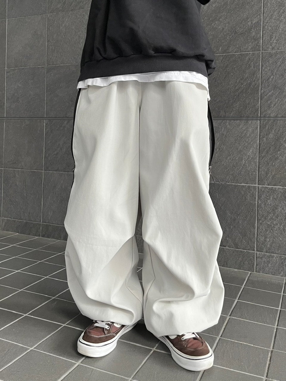 受注制【youll】bi-color wide jogger pants (2color)