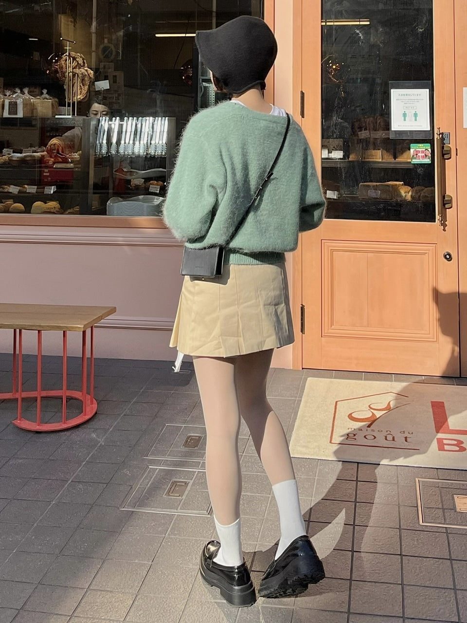 受注制【Chikashitsu +】strap knit hat (2color)