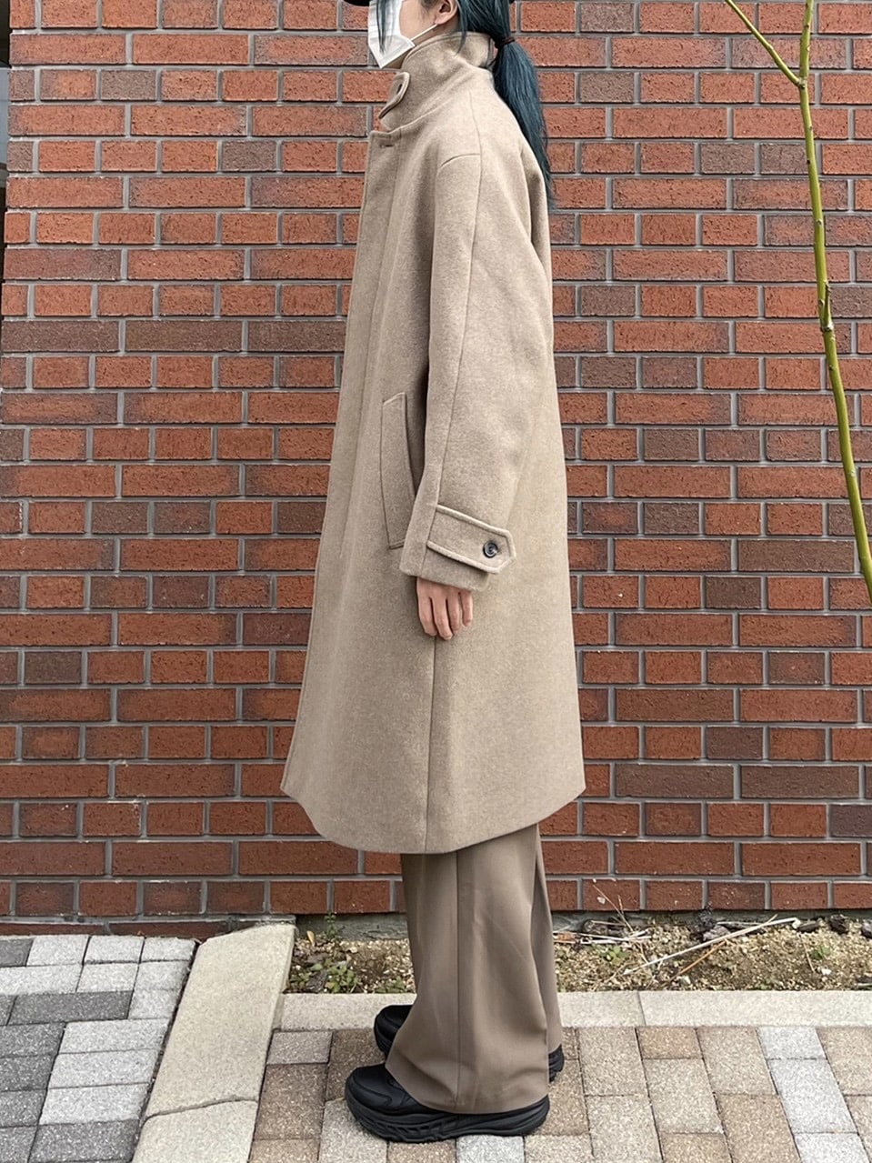 受注制【Chikashitsu +】high neck coat (3color)