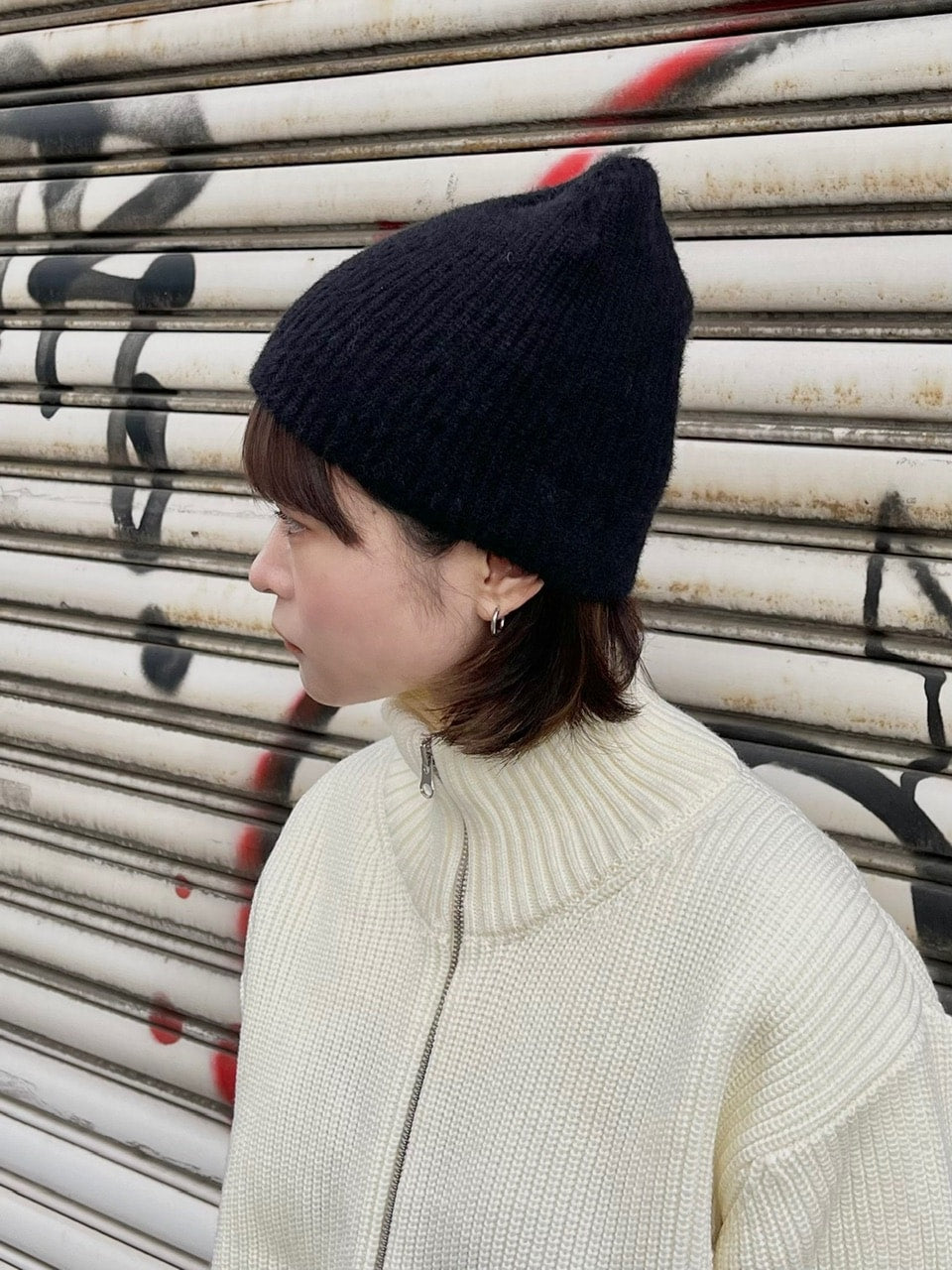 受注制【Chikashitsu +】hairy beanie (3color)