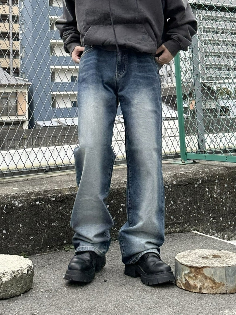 【Chikashitsu +】vintage wash denim pants (2color) / 【チカシツプラス】ヴィンテージウォッシュデニムパンツ