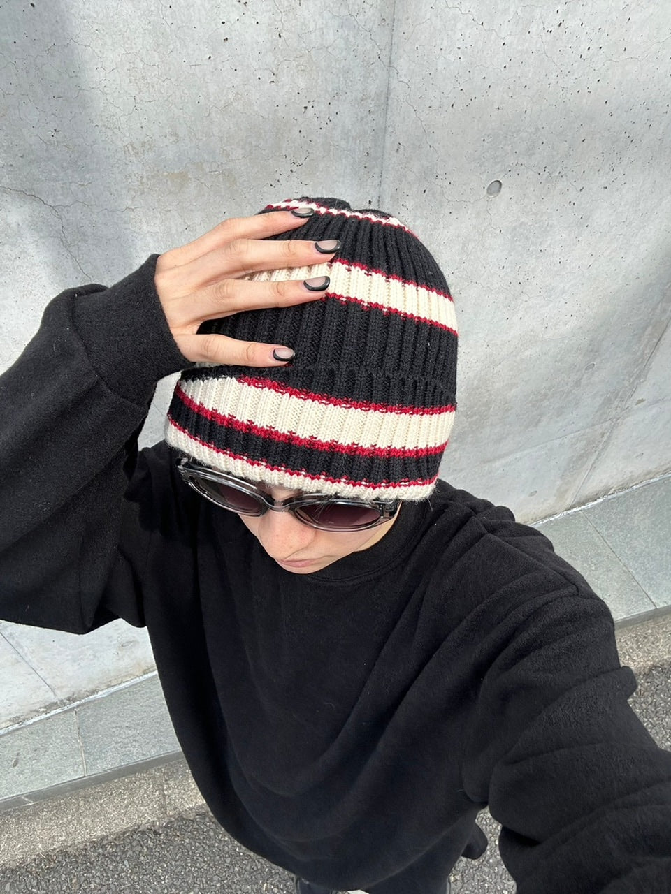 受注制【Chikashitsu +】border beanie (7color)