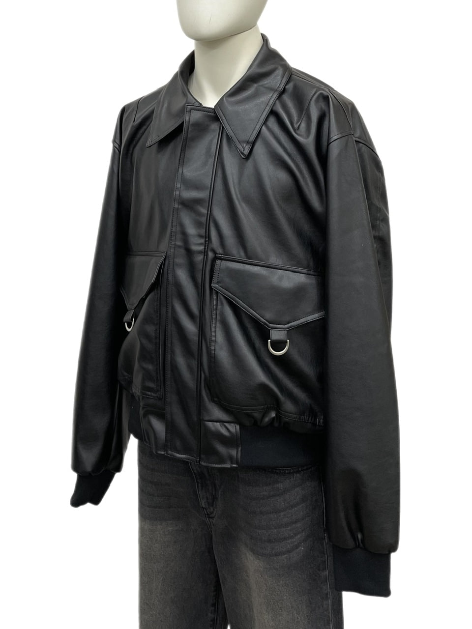 大阪店WEB限定【Chikashitsu +】double pocket leather jumper (3color)