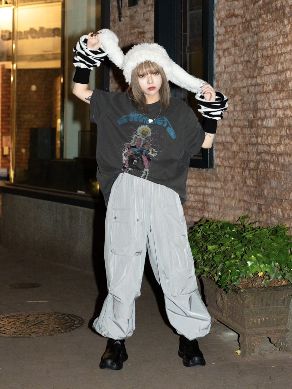 国際配送【Never mind the XU】rabbit ear fur cap (2color)