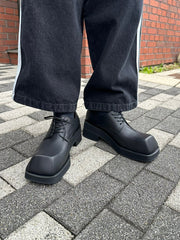 受注制【Chikashitsu +】square toe derby shoes