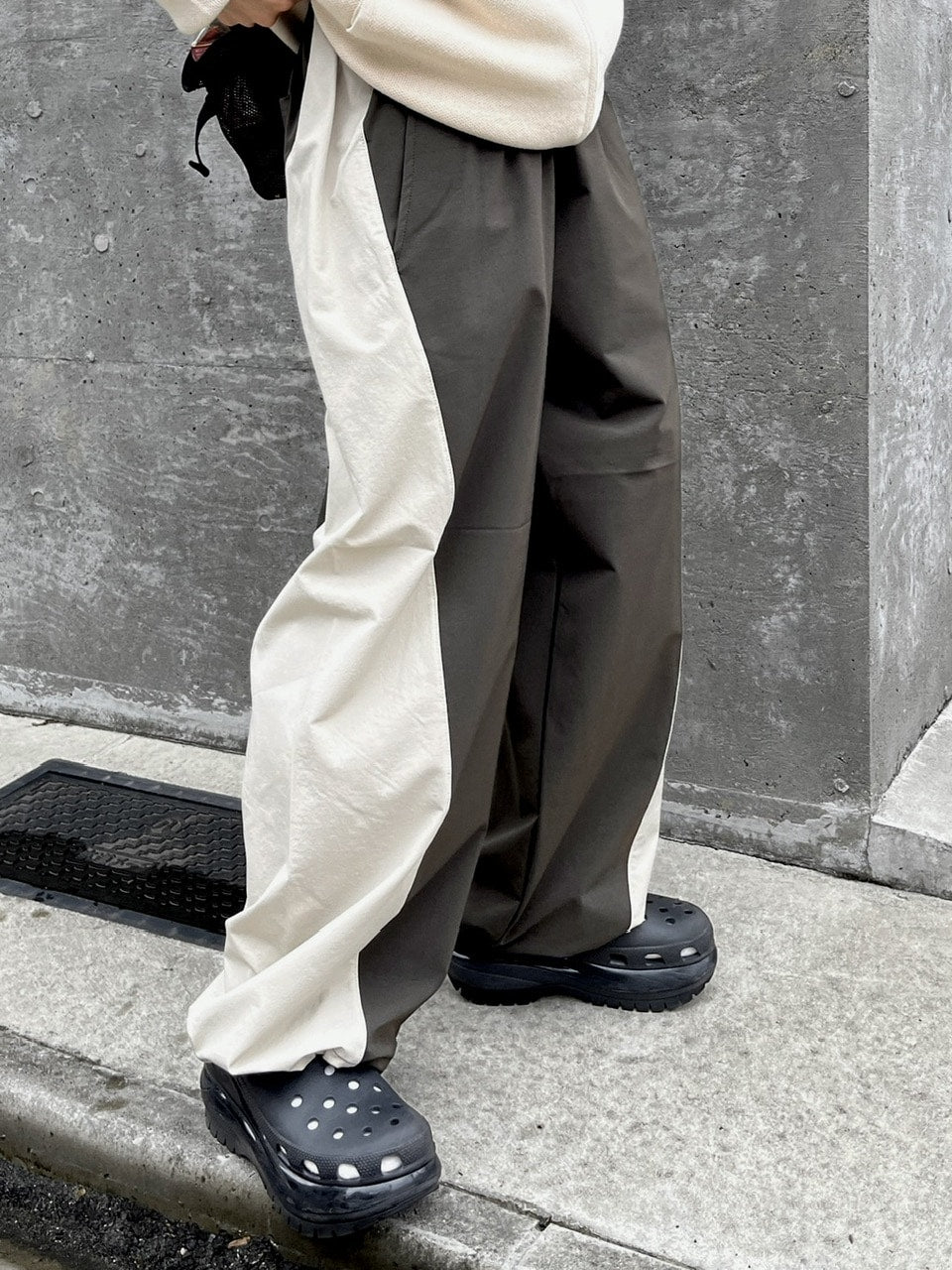 受注制【youll】bi-color banding pants (2color)