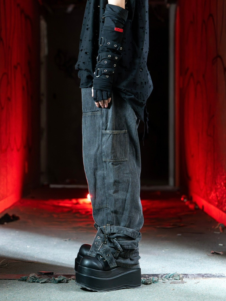 【Bizarre Maiden】belt denim pants