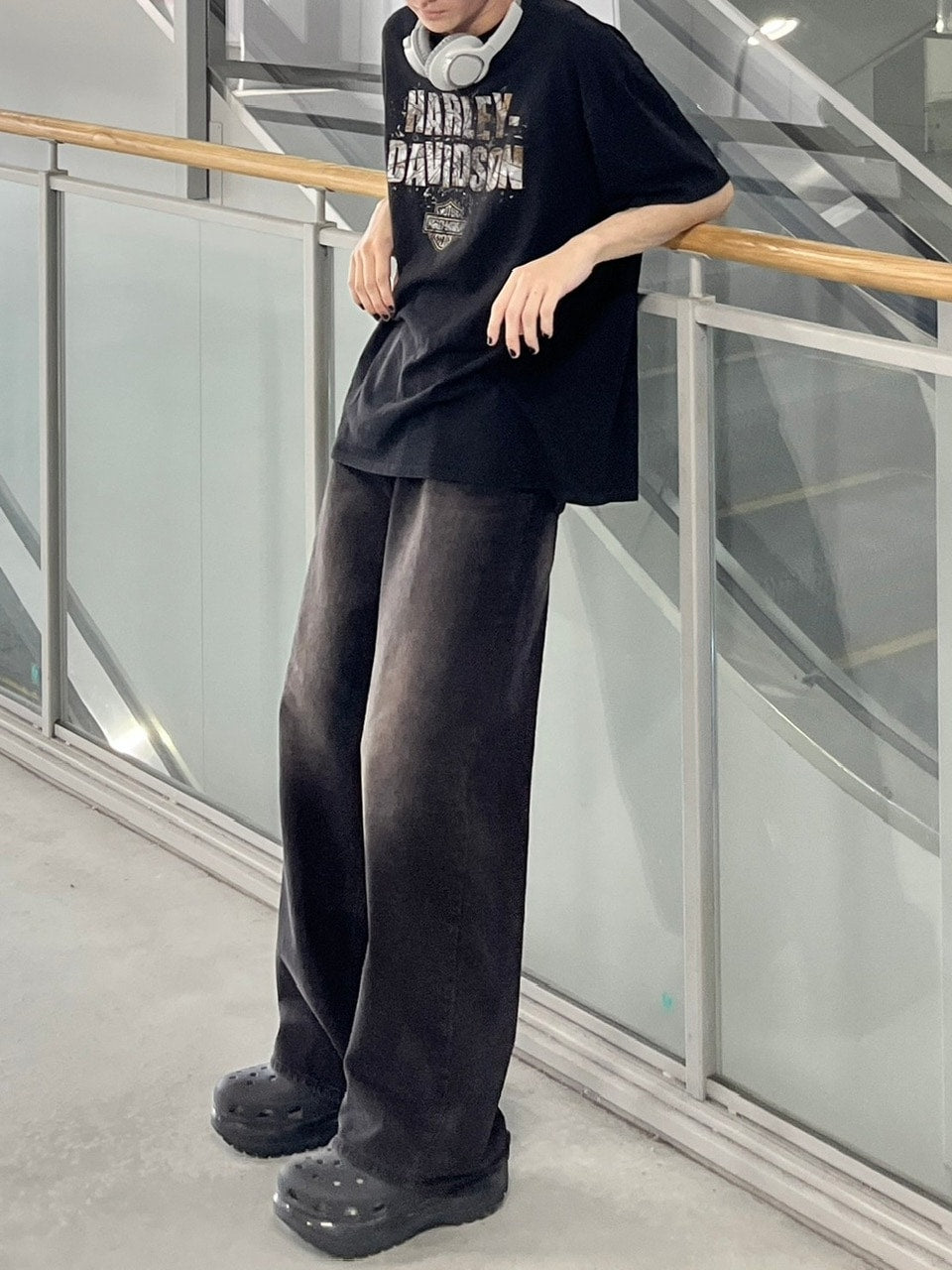 【youll】vintage wash denim wide pants (2color)