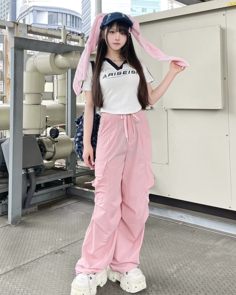 受注制【Never mind the XU】string cargo pants 2 (3color)
