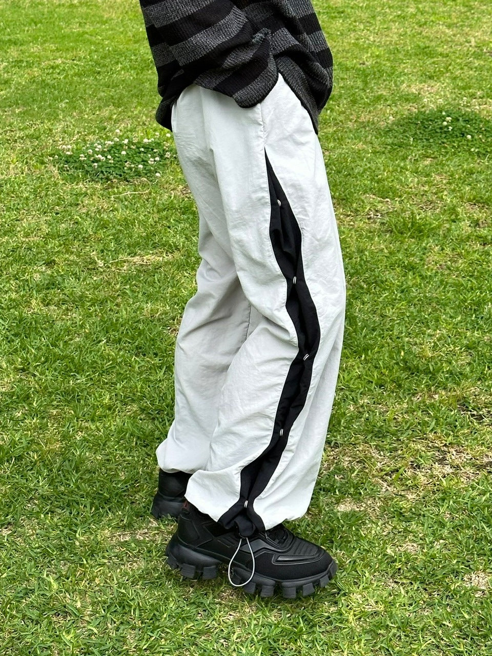 大阪店WEB限定受注制【Chikashitsu +】snap nylon ballon pants (2color)