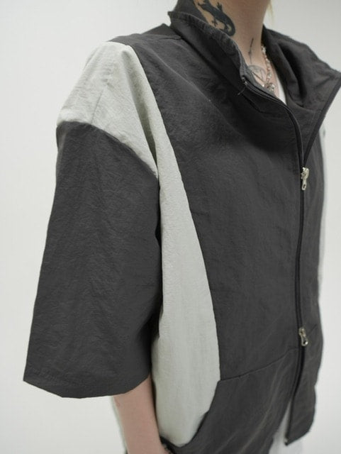 受注制【Never mind the XU】nylon zip up jacket (3color)