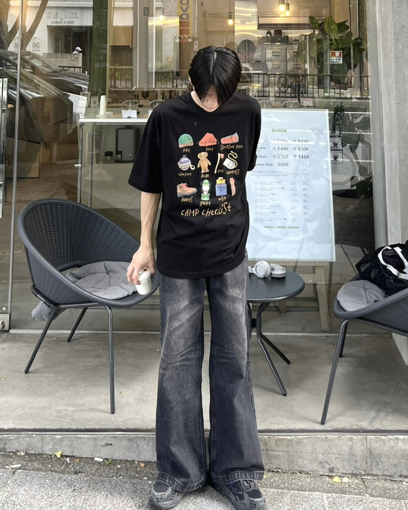受注制【youll】camp check list tee (3color)