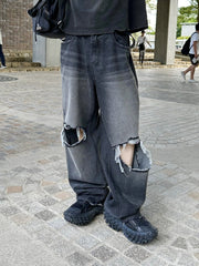 大阪店WEB限定【Chikashitsu +】vintage crash denim pants (2color)