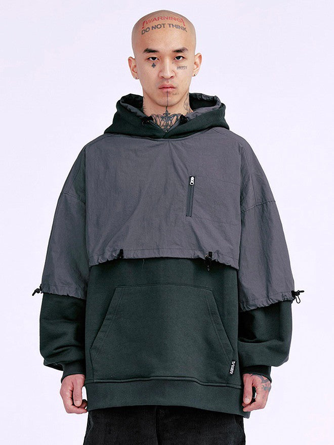 【AJOBYAJO】Layered Nylon Hoodie / 【アジョバイアジョ】レイヤードナイロンフード長袖パーカー