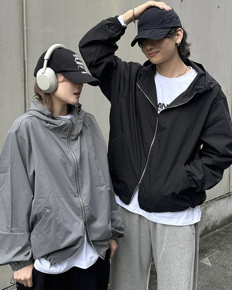 受注制【Chikashitsu +】unisex cropped hooded blouson (3color) / 【チカシツプラス】ユニセックスクロップドフード長袖ブルゾン