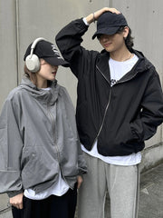 受注制【Chikashitsu +】unisex cropped hooded blouson (3color) / 【チカシツプラス】ユニセックスクロップドフード長袖ブルゾン