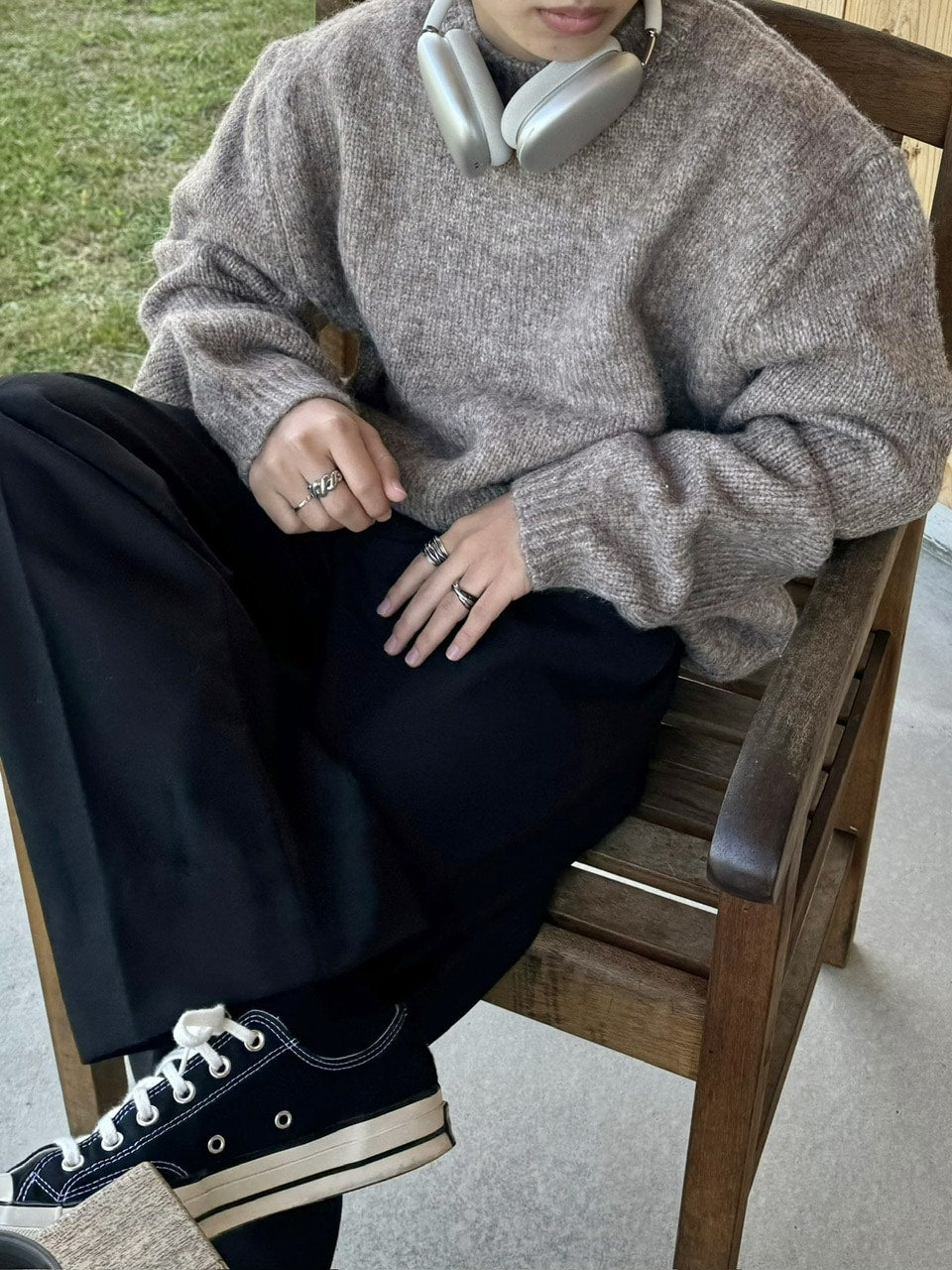 受注制【RENOL】wool mix round knit (4color)