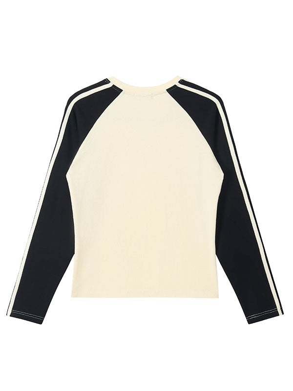 【Dpercent】Front Logo Raglan LS Tee