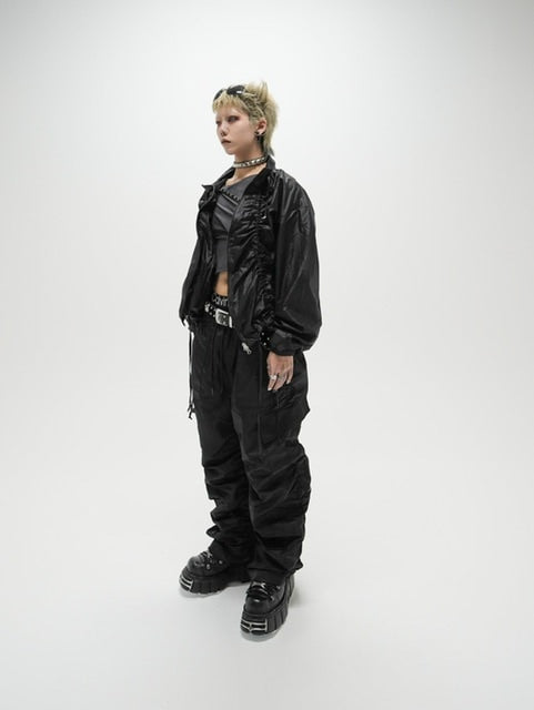 受注制【Never mind the XU】shirring jogger pants (2color)