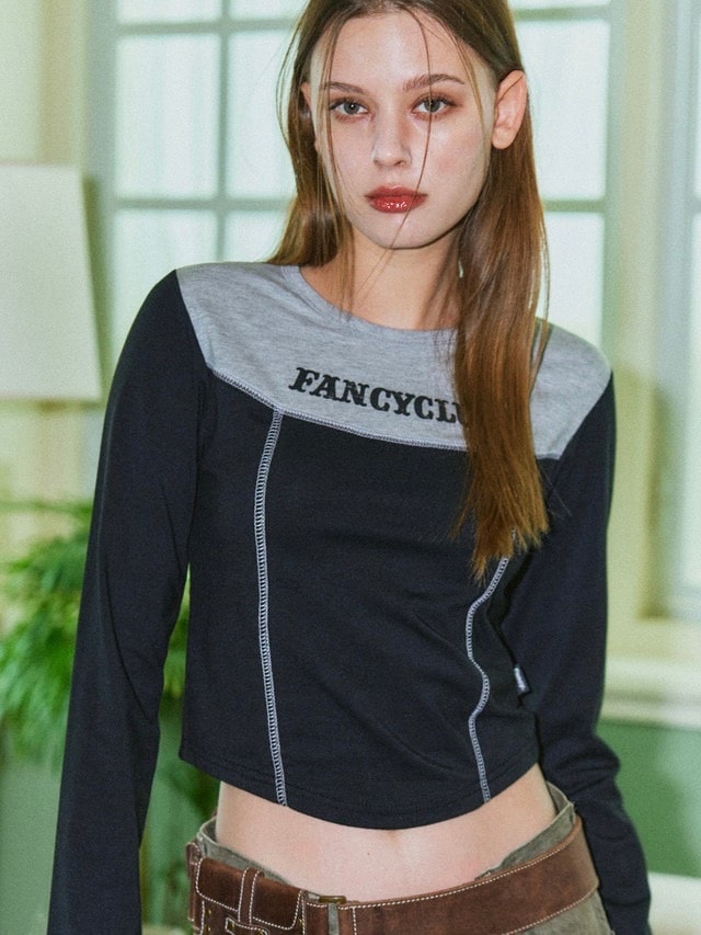 【FANCY CLUB】TURNING CLASSIC STITCH CROP TEE