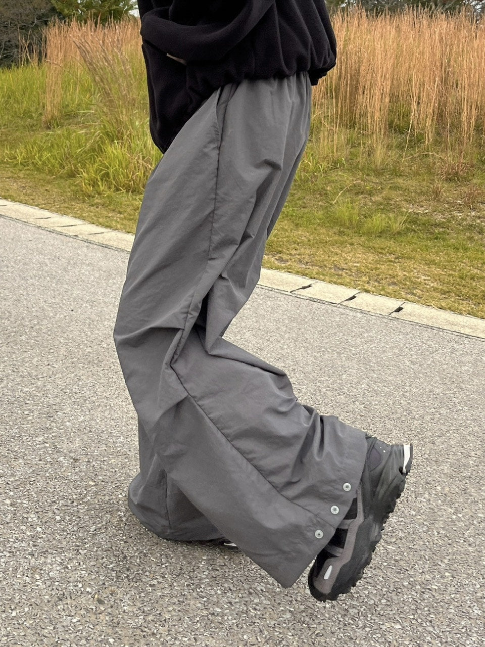 受注制【youll】snap button tuck wide pants (3color)