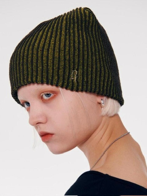 【runningHIGH】GLITTER LOGO TWO TONE BEANIE