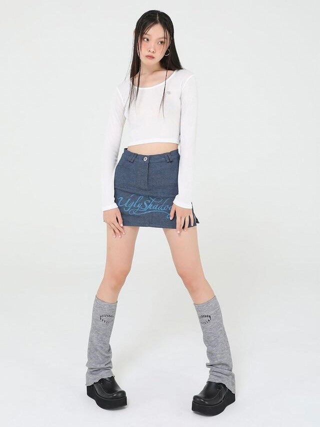 【Uglyshadow】90S DENIM PANTS SKIRT