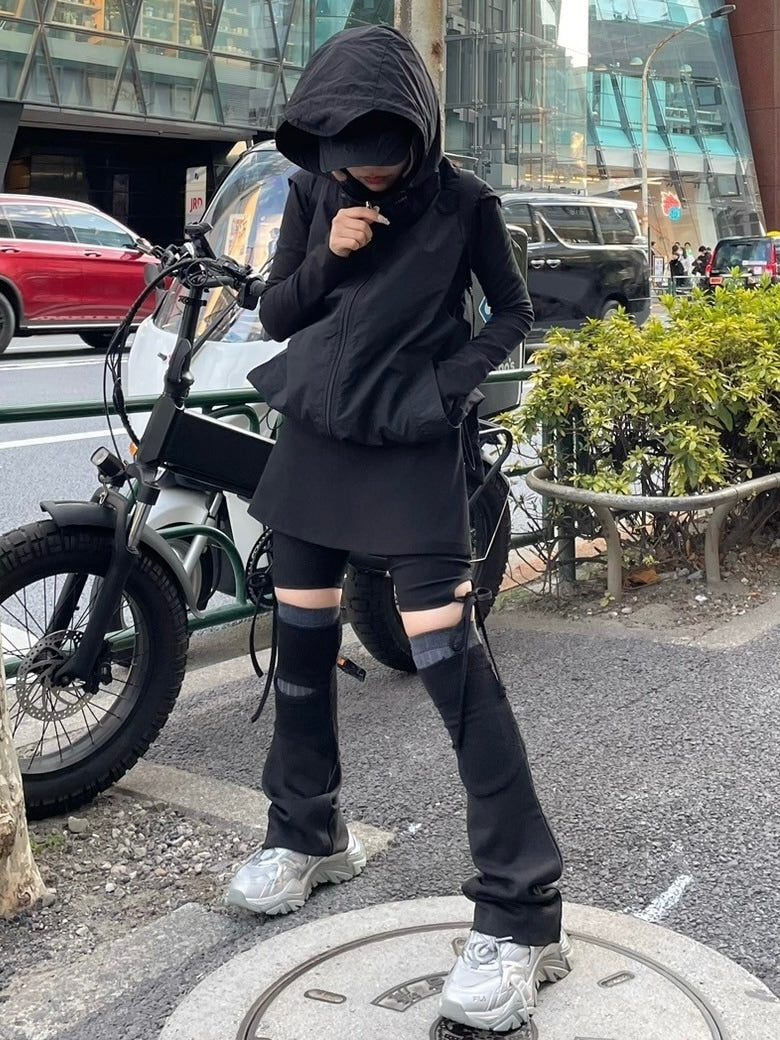 受注制【nmtc +】bi-color slit leg warmer (3color)