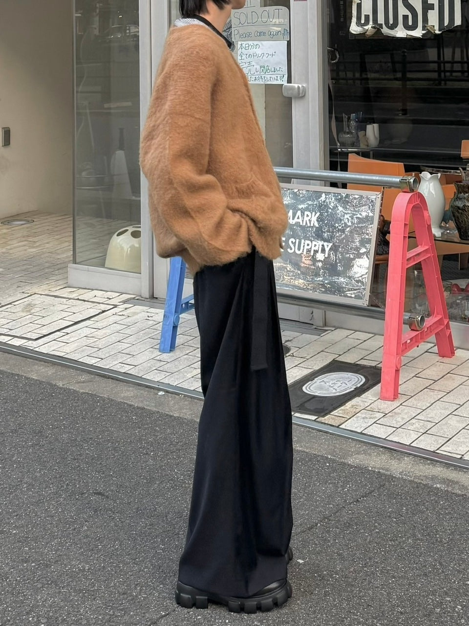 受注制【Chikashitsu +】belt wide slacks (3color)