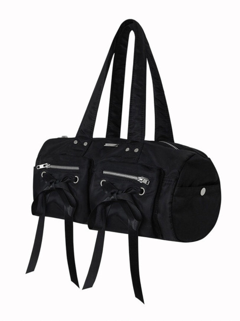 【NOT KNOWING】Double Ribbon Cargo Duffle Bag