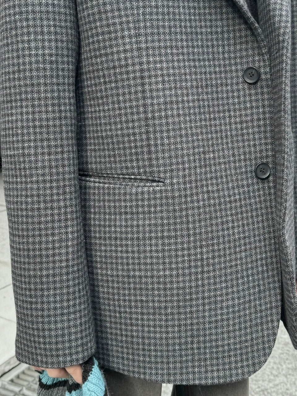 受注制【Chikashitsu +】unisex hound tooth jacket (2color)