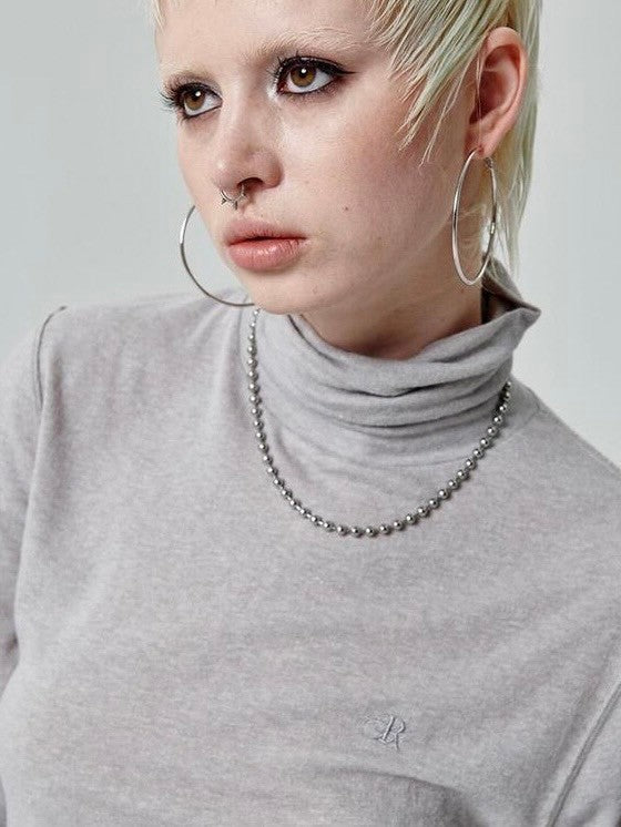 【runningHIGH】ANGORA GAUZE TURTLENECK TOP