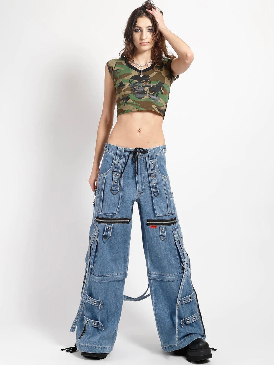 12/31再入荷【TRIPP nyc】X-STRAP PANTS[JM7144M] / 【トリップ エヌワイシー】2wayストラップボンテージジップオフデニムワイドパンツ