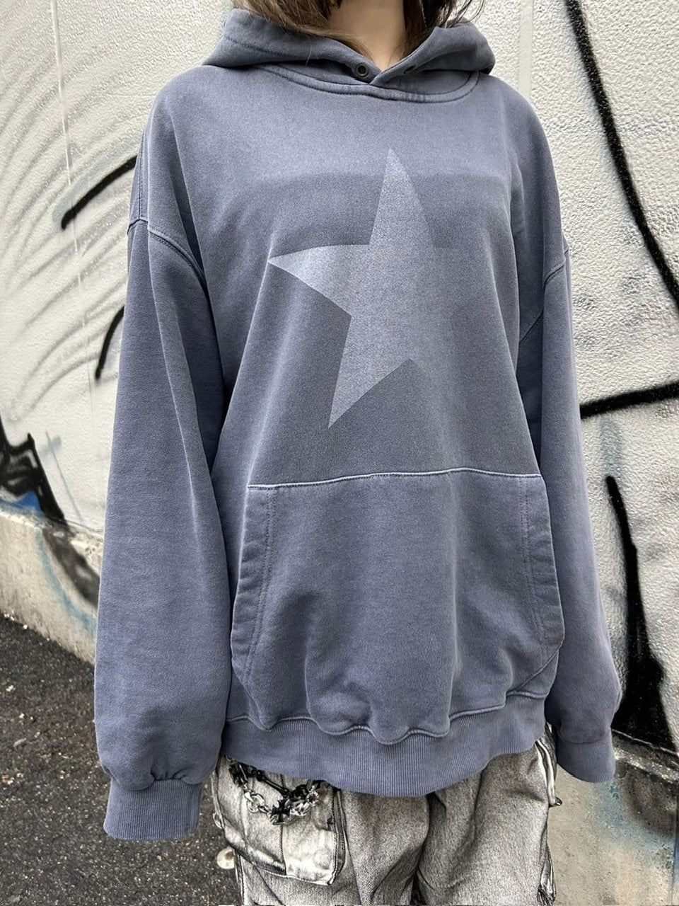 受注制【Never mind the XU】fade star hoodie (3color)