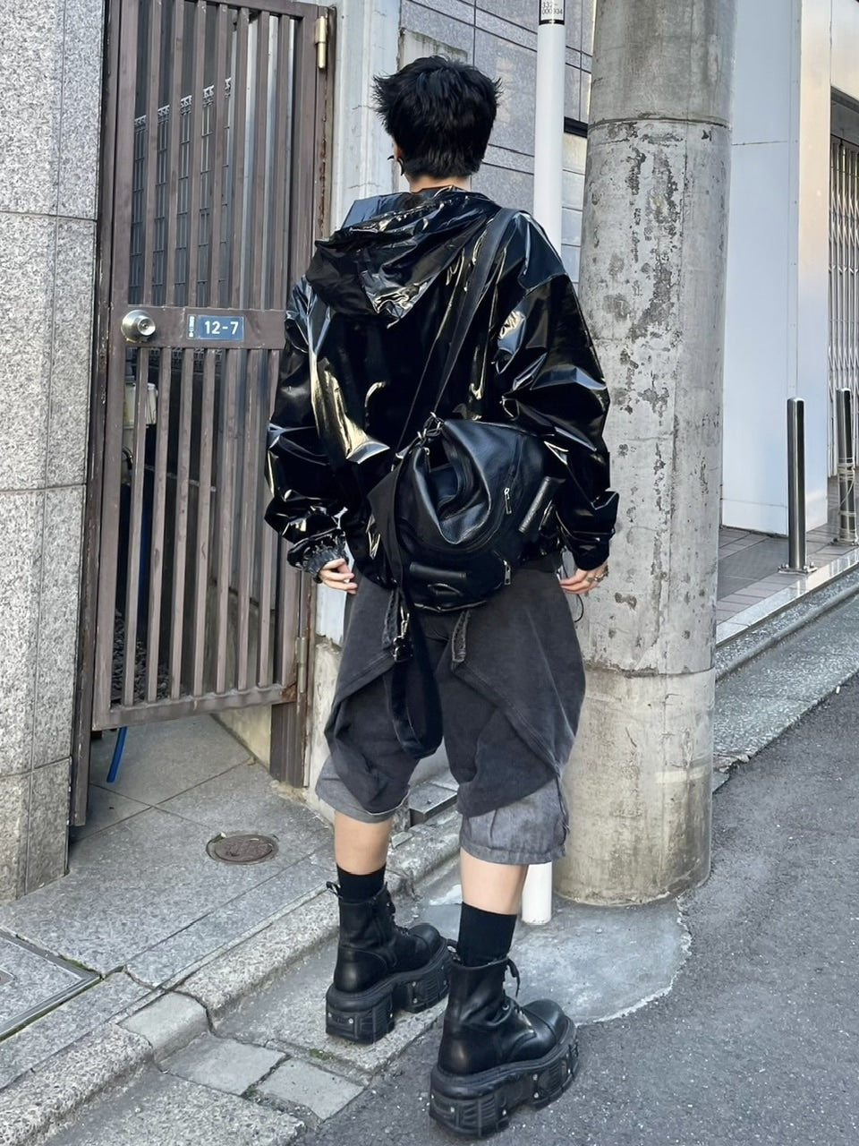 受注制【Never mind the XU】metallic hood jacket (2color)