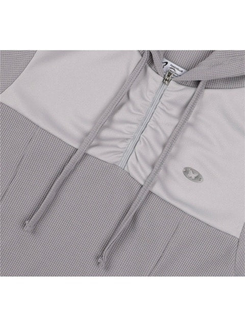 【FANCY CLUB】SOFT BASIC HALF ZIP-UP HOODIE