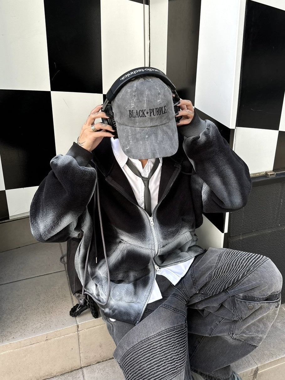 受注制【Never mind the XU】dirty zip up hoodie (2color) / 【ネバーマインド ザ エックスユー】ダーティージップパーカー