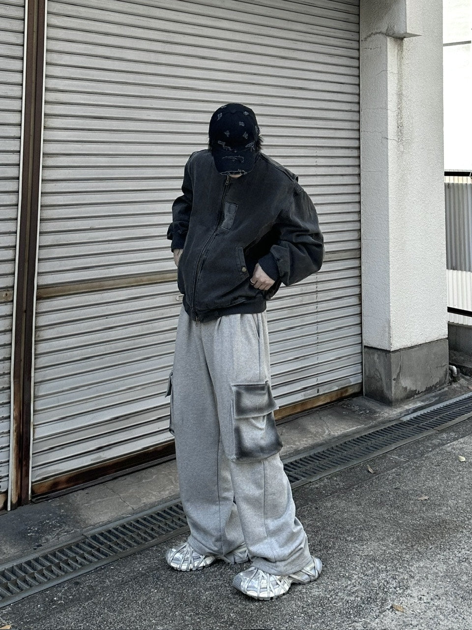 大阪店WEB限定【Chikashitsu +】washed sweat cargo pants (2color)